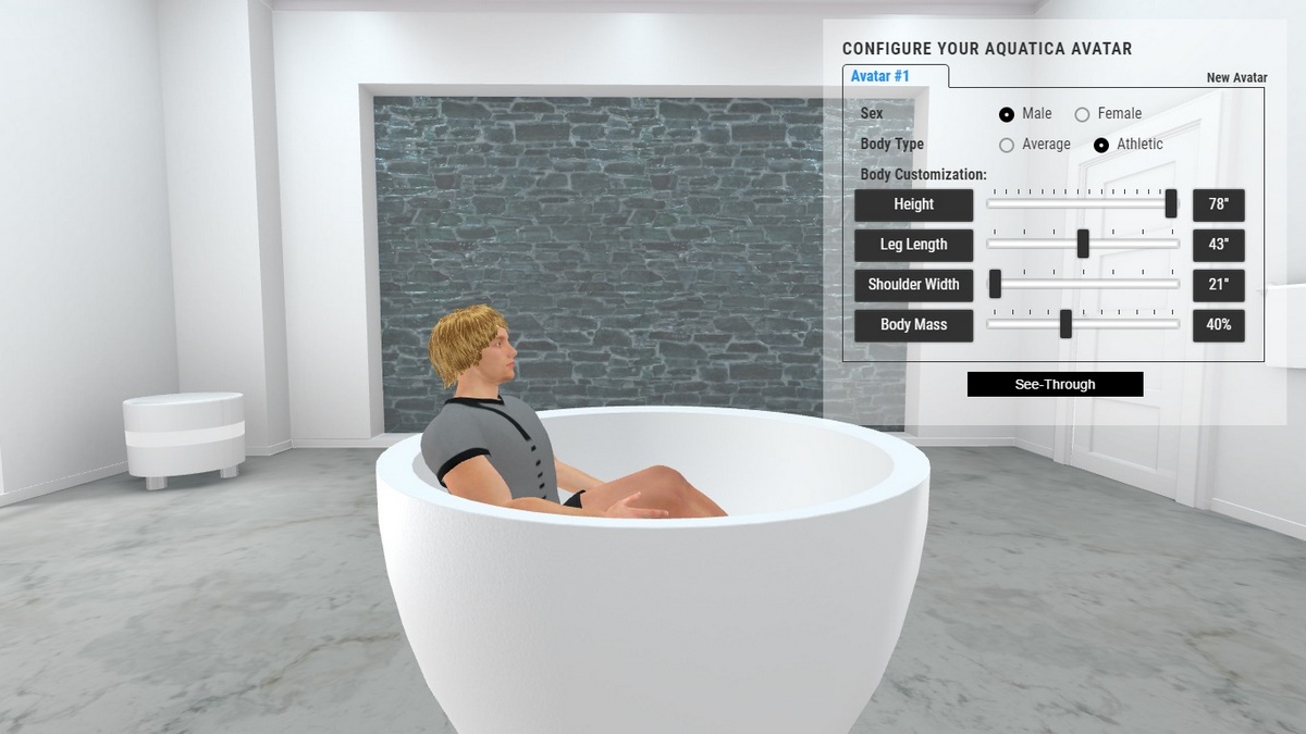 Pamela Bathtub 3D Body Position